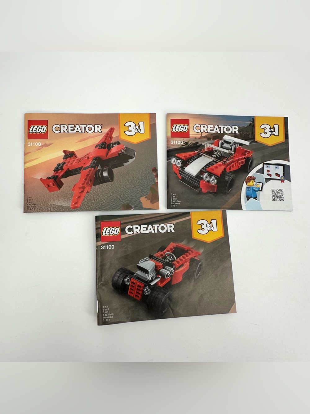 LEGO CREATOR Instruction Manuals for Set 31100 3-in-1 Sports Car 3 BOOKLETS ONLY